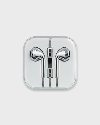 Wired Chrome Finish Earbuds, Plug & Play Zero Latency Stereo Earphones for Commute & Gaming