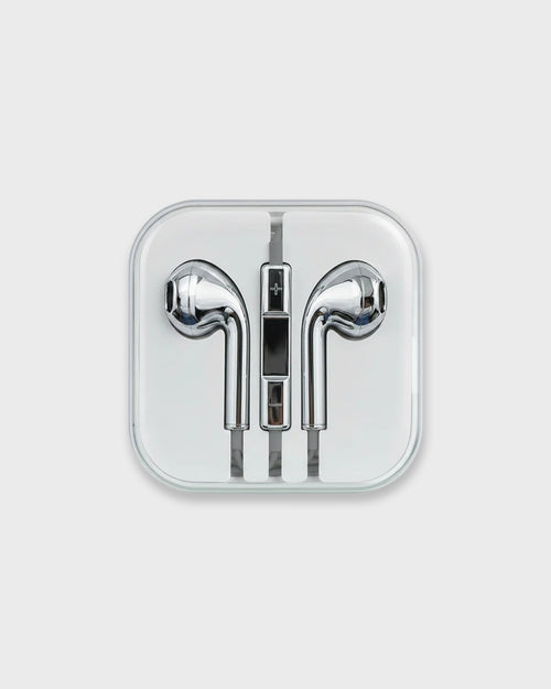 Wired Chrome Finish Earbuds, Plug & Play Zero Latency Stereo Earphones for Commute & Gaming