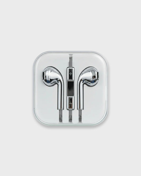 Wired Chrome Finish Earbuds, Plug & Play Zero Latency Stereo Earphones for Commute & Gaming