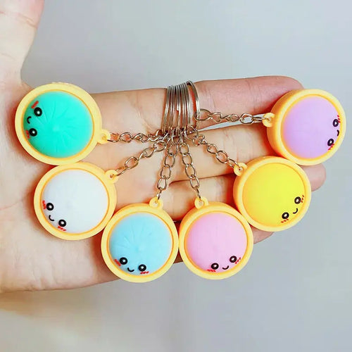 Squeeze Away Stress with the Light-Up Dumpling Fidget Keychain!