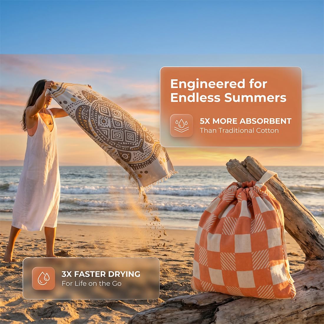 🏖️🏊‍♀️2‑in‑1 Convertible Beach Towel & Drawstring Backpack