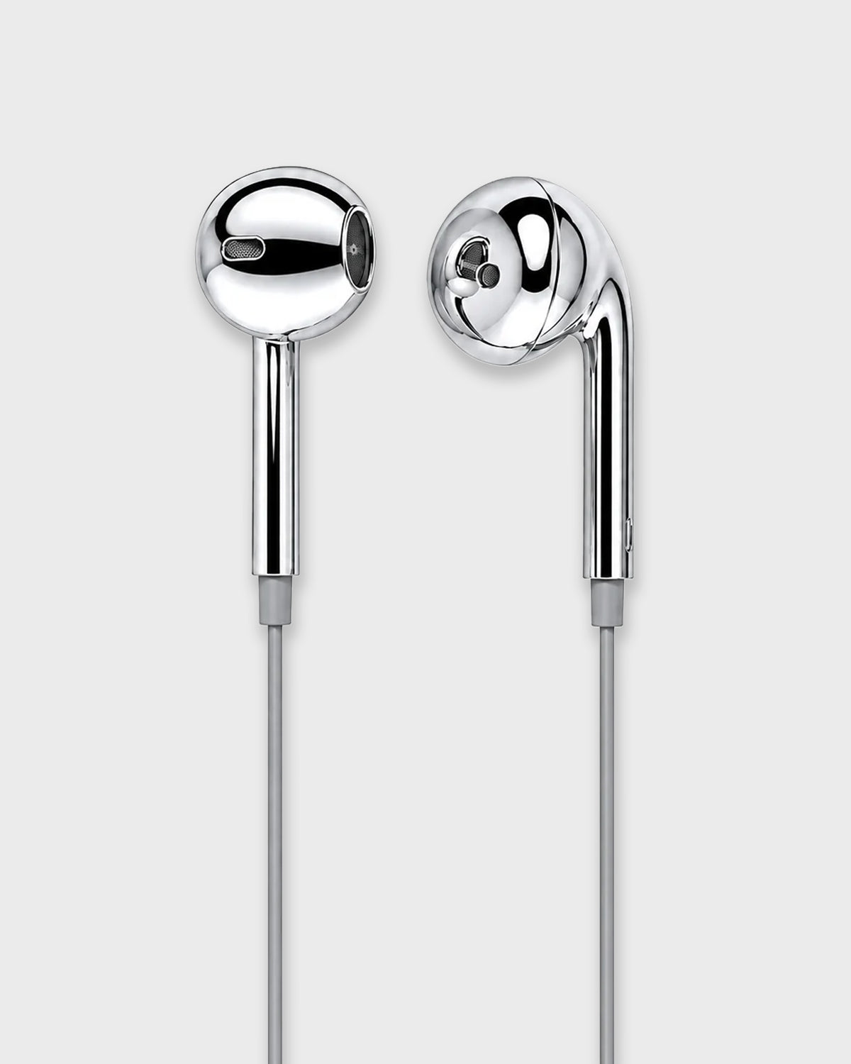 Wired Chrome Finish Earbuds, Plug & Play Zero Latency Stereo Earphones for Commute & Gaming