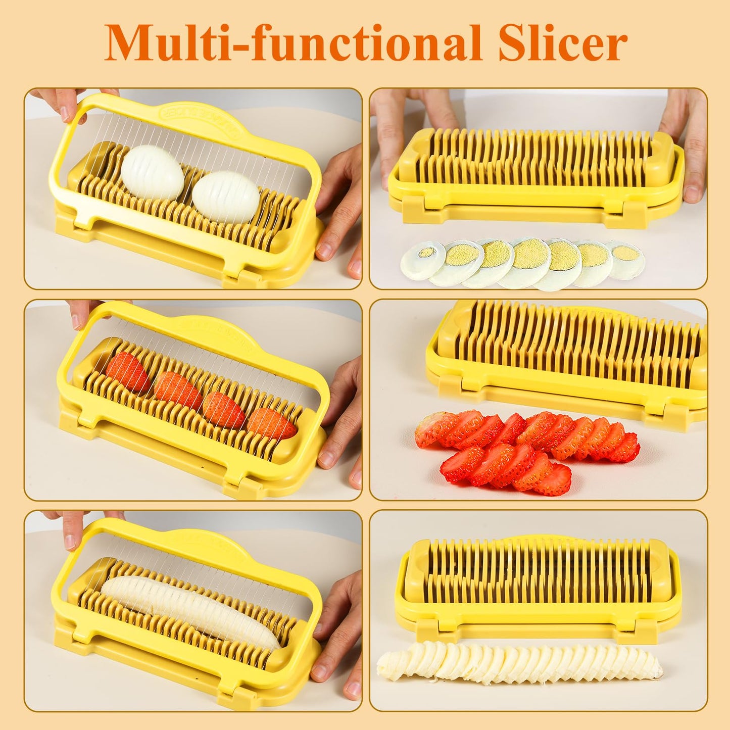 Multifunctional Stainless Steel 🥚Egg & 🍓Fruit Slicer