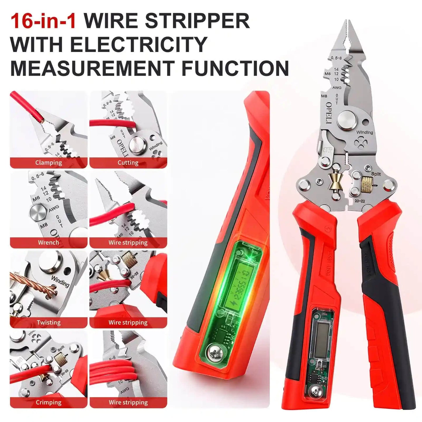 Rechargeable electrician wire stripper pliers
