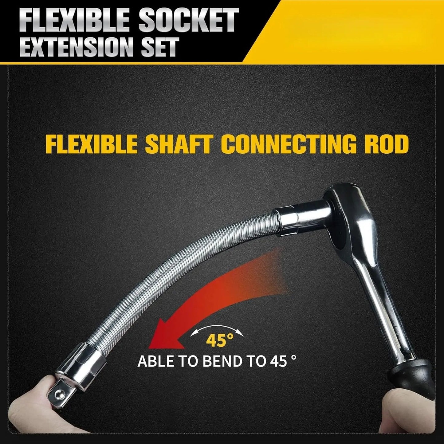 🔧 Flexible Socket Extension Rod Set  | Reaches All Hidden Bolts For Car & Home Repairs