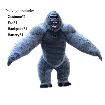 Funny Inflatable Gorilla Suit, Adult Full Set for Halloween Cosplay Events
