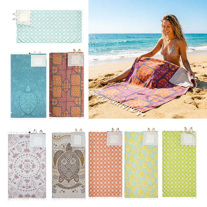 🏖️🏊‍♀️2‑in‑1 Convertible Beach Towel & Drawstring Backpack