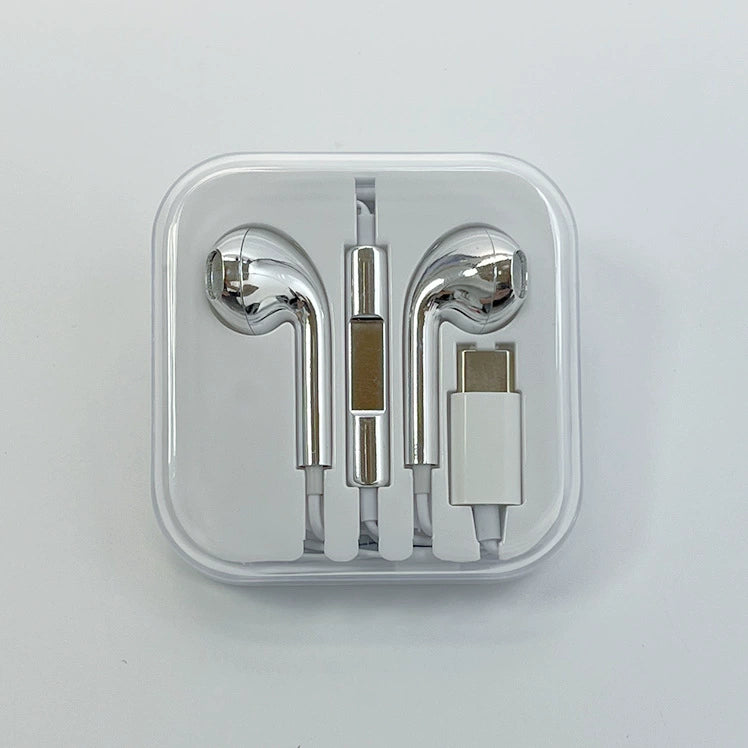 Wired Chrome Finish Earbuds, Plug & Play Zero Latency Stereo Earphones for Commute & Gaming