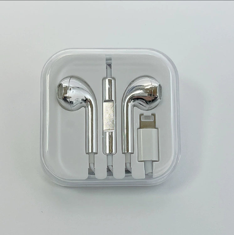 Wired Chrome Finish Earbuds, Plug & Play Zero Latency Stereo Earphones for Commute & Gaming