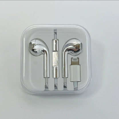 Wired Chrome Finish Earbuds, Plug & Play Zero Latency Stereo Earphones for Commute & Gaming