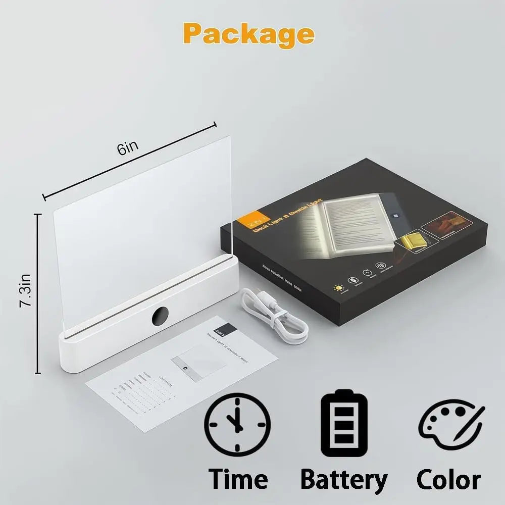 Rechargeable Dimmable LED Reading Light 3 Color Timed Off Desk Lamp