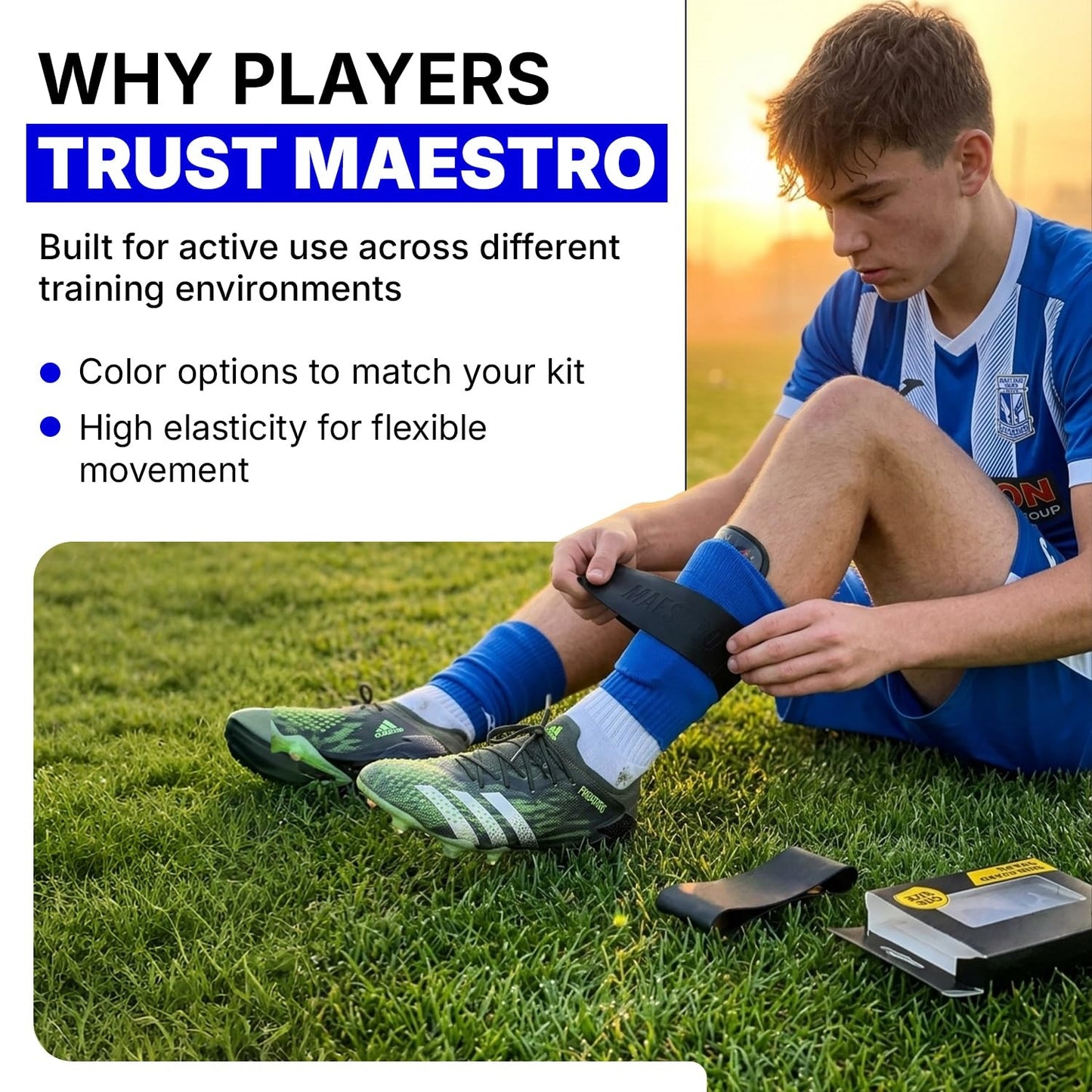 ⚽Silicone Soccer Shin Guard Straps – Light, Flexible, Non-Slip Leg Guards for All Ages, Fits Sleeves & Grip Socks