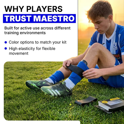 ⚽Silicone Soccer Shin Guard Straps – Light, Flexible, Non-Slip Leg Guards for All Ages, Fits Sleeves & Grip Socks